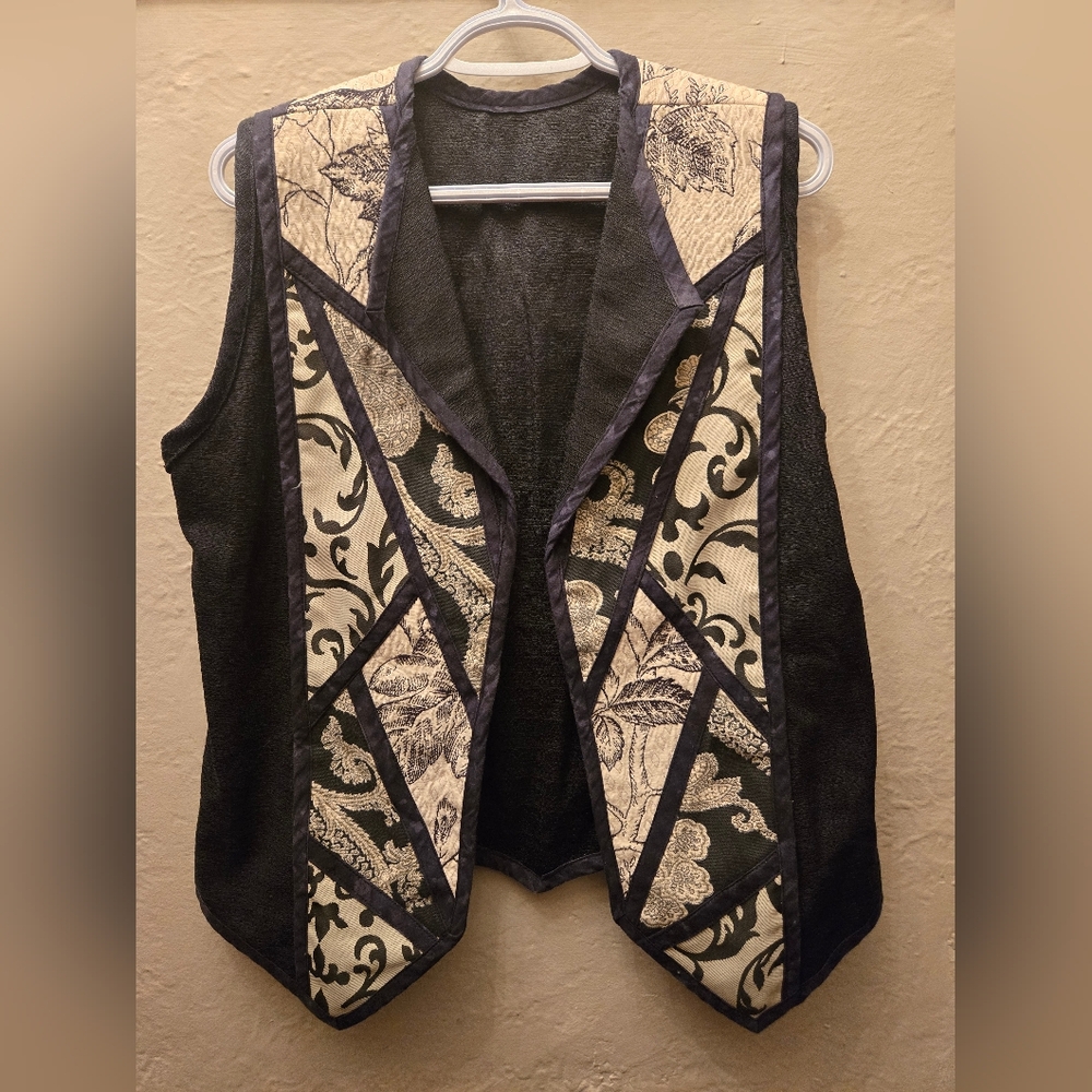 Vintage Patchwork Tapestry Quilt Vest | Made in Canada | M